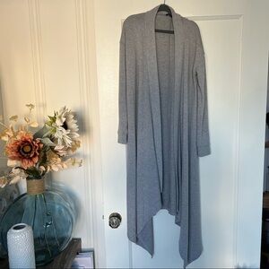1.STATE Gray Long Sleeve Longline Cascade Cardigan Size XXS NWOT